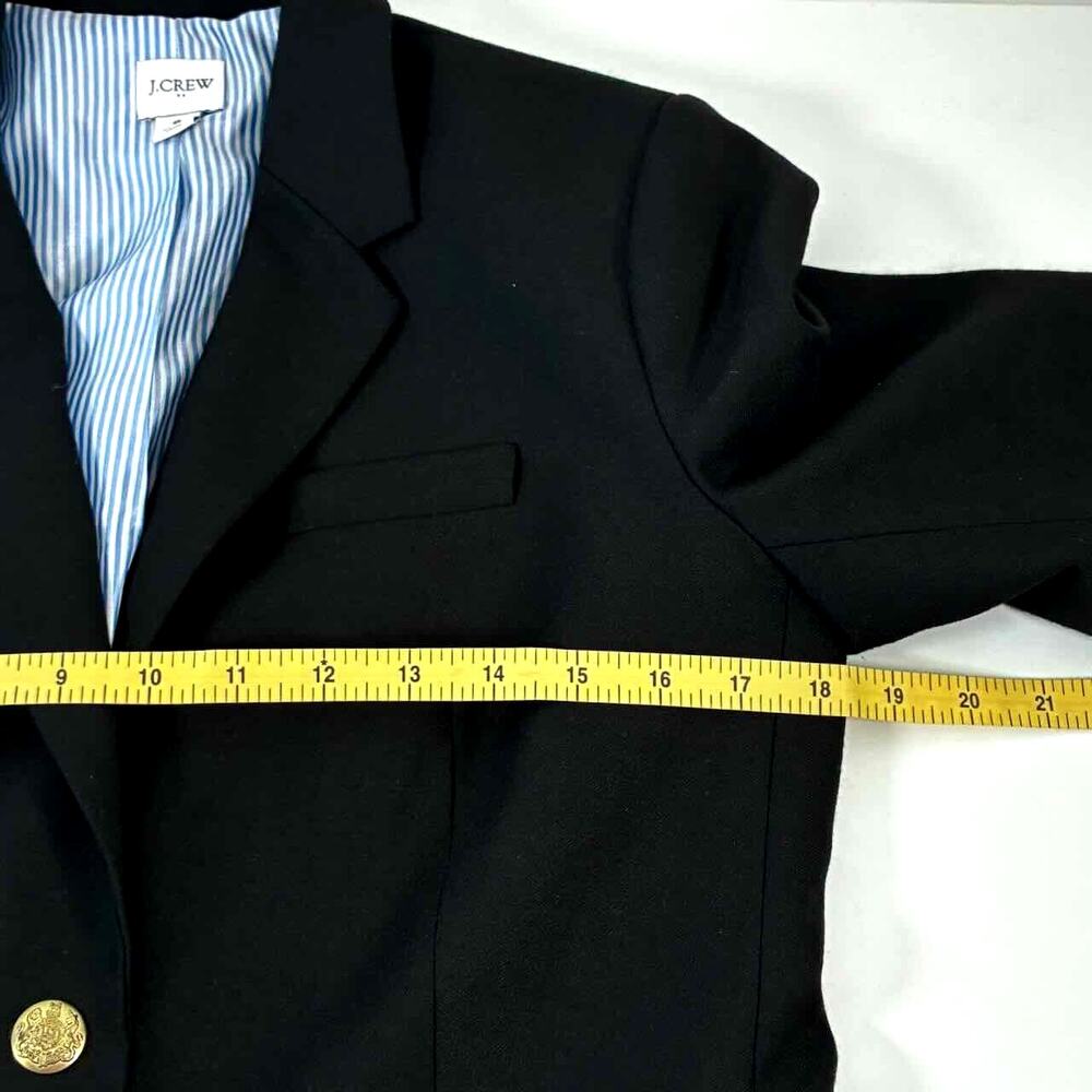 J. Crew Women's Black Wool Blend Original Schoolboy Blazer - Size 8 - Picture 4 of 10